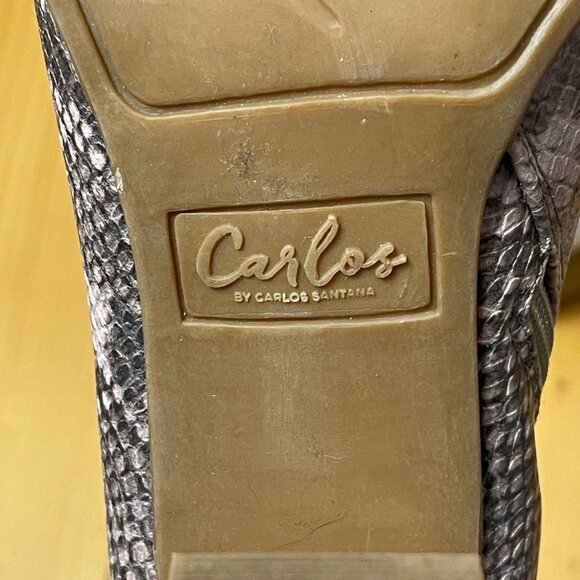 Carlos By Carlos Santana Lydia Snake Print Ankle Boots Sz 8.5 Soft tones - Picture 4 of 6